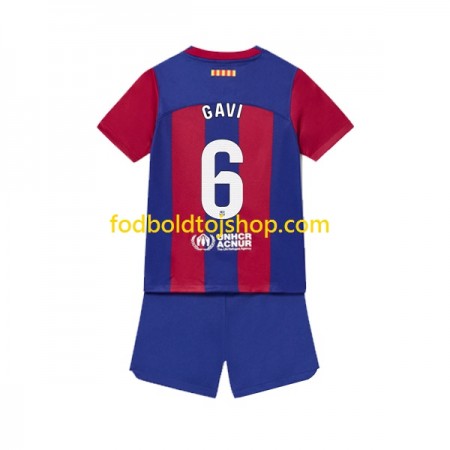 FC Barcelona Gavi 6 Børn Hjemme Fodboldsæt 2023-24 S/S (+ Korte bukser)